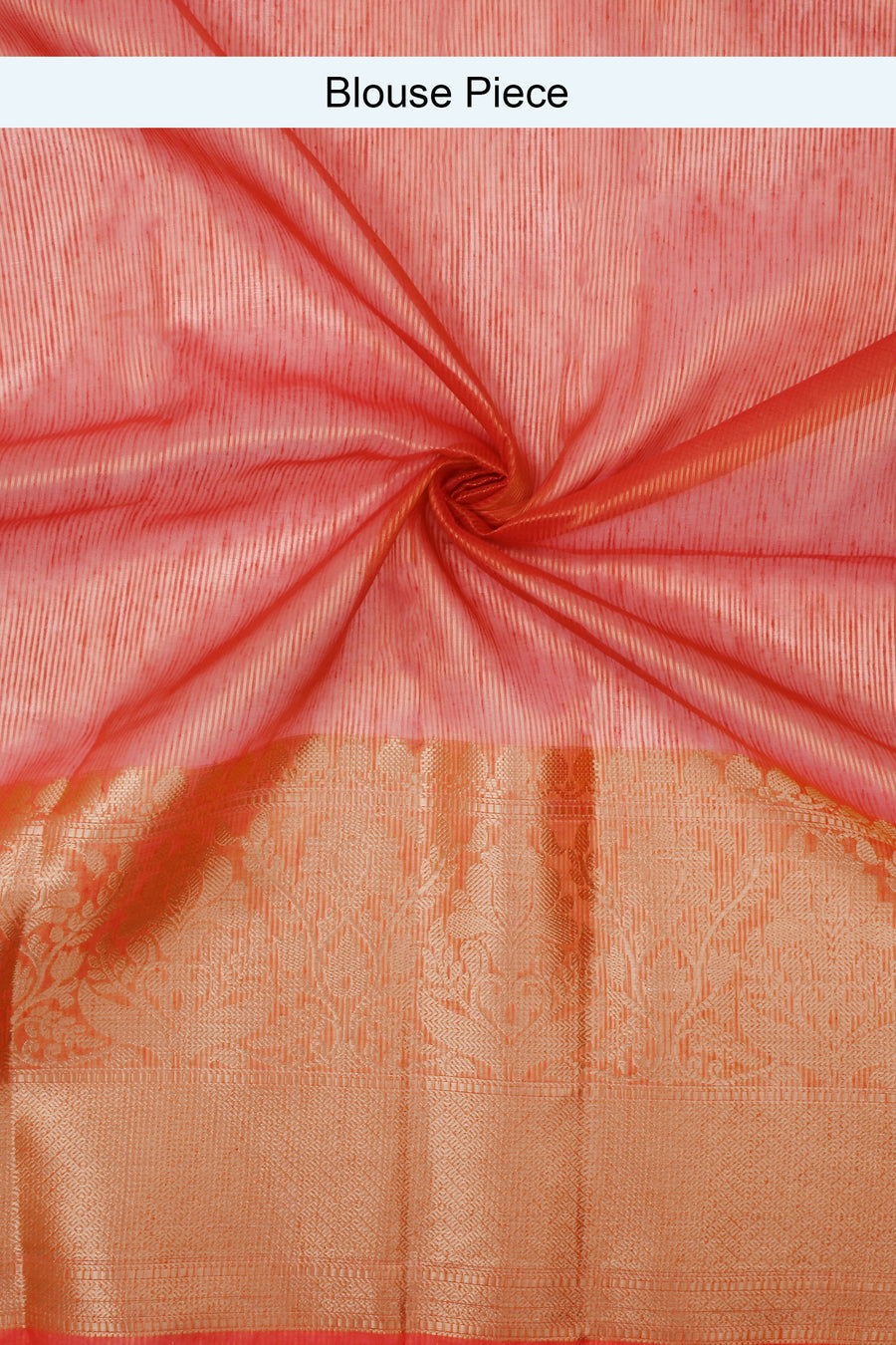 Vasu Tomato Red Banarasi Silk Linen Saree